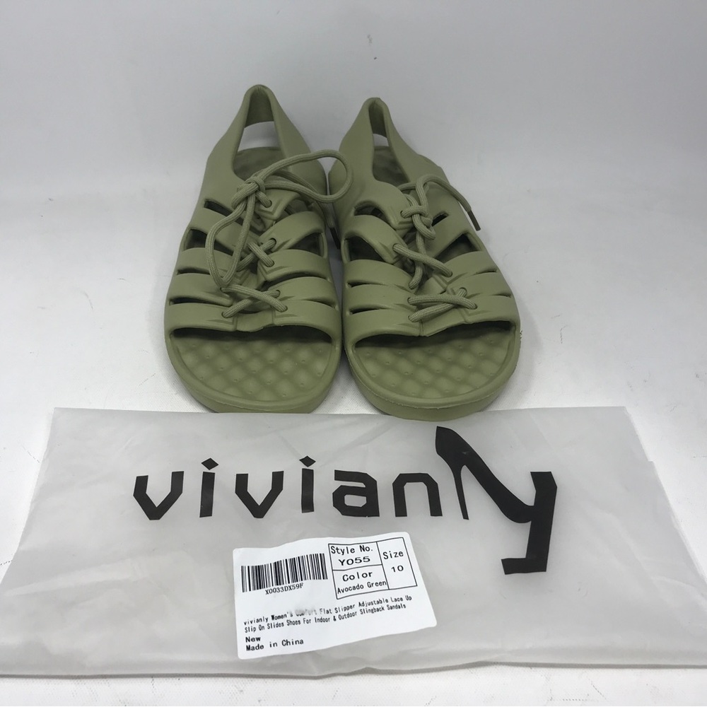 Vivianly Comfort Lace Up Sandal, Women's Size 10 - Green